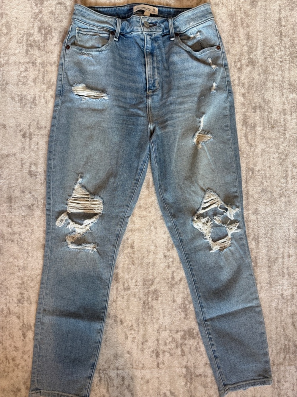 Abercrombie & Fitch Light Blue High Rise Super Skinny Ankle Jeans